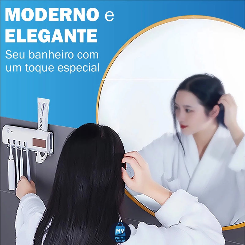 Suporte Escova de Dentes Esterilizador Com Luz UV Antibacteriano Decoracão Banheiro