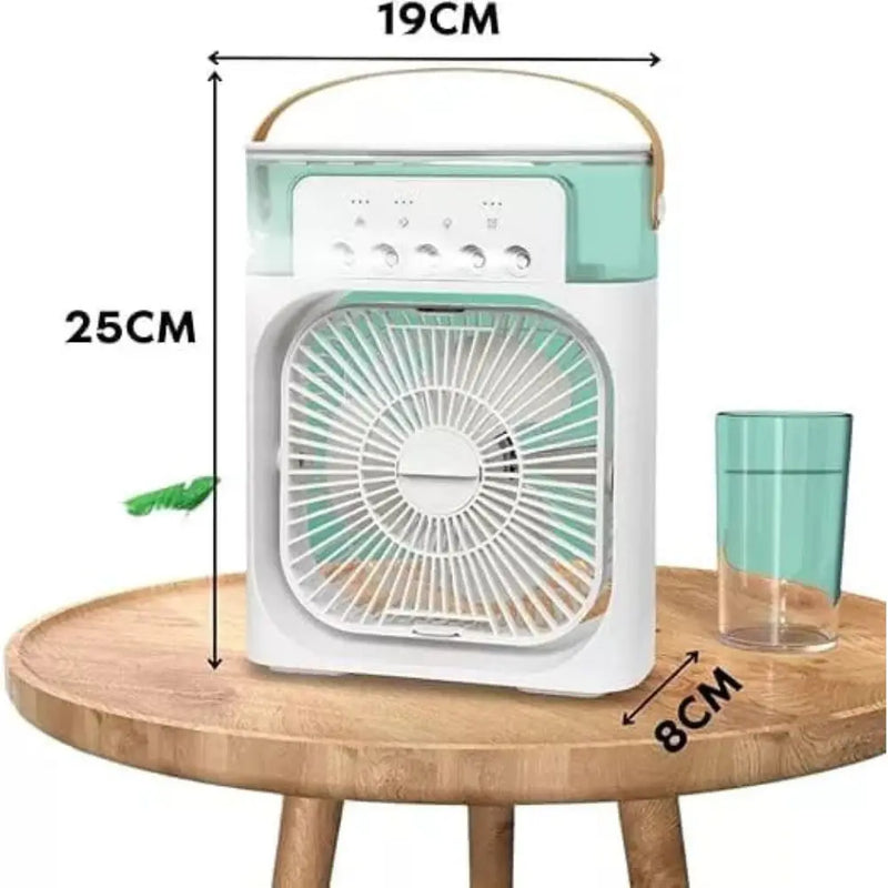 Ventilador Portatil De Mesa Mini Ar Condicionado Umidificador Climatizador Led Agua E Gelo 3 Velocidades Led