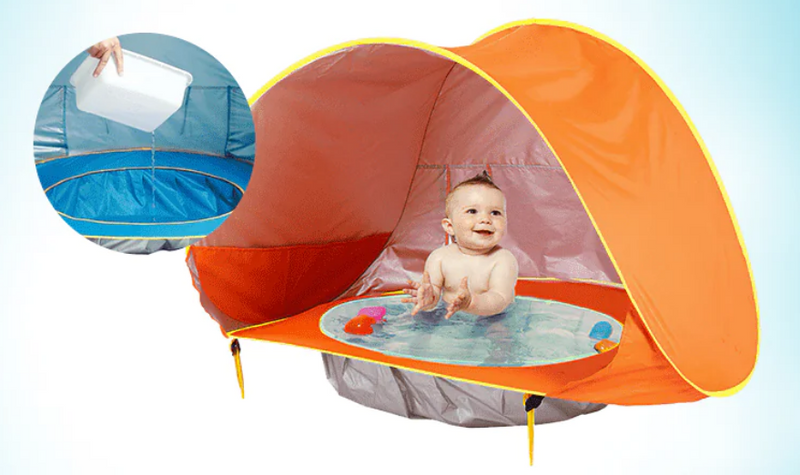 Barraca de Praia Infantil com Piscina e Proteção Solar UV - Oferta Exclusiva ATCOS