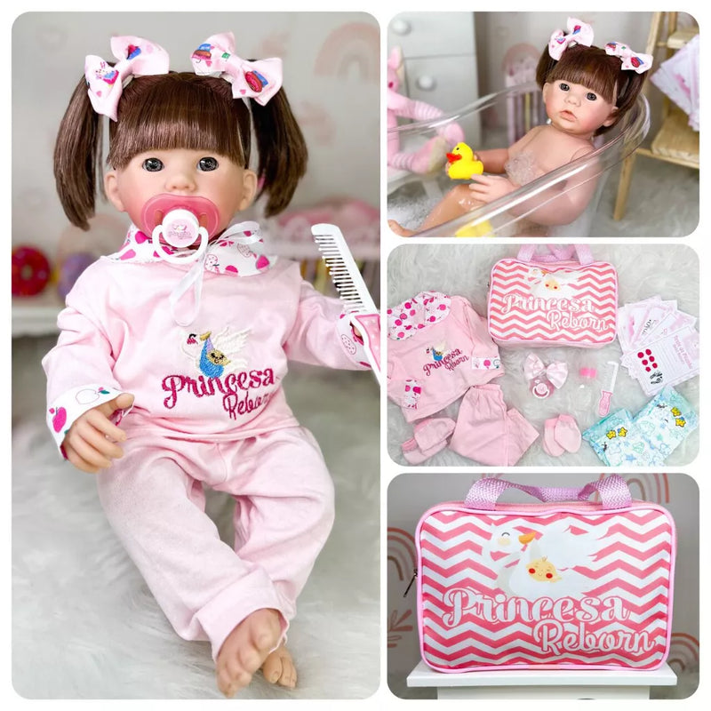 Boneca Bebê Reborn 100% Silicone Pode Banho Completa Promoção