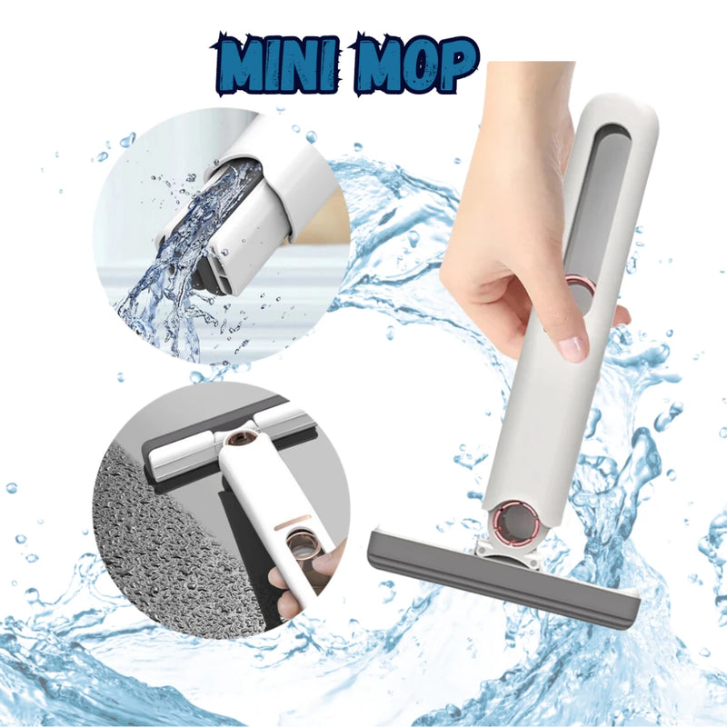 Mini Mop Portátil Pano Limpeza Mesa Portátil Absorve Espreme Sujeira Esfregão 2