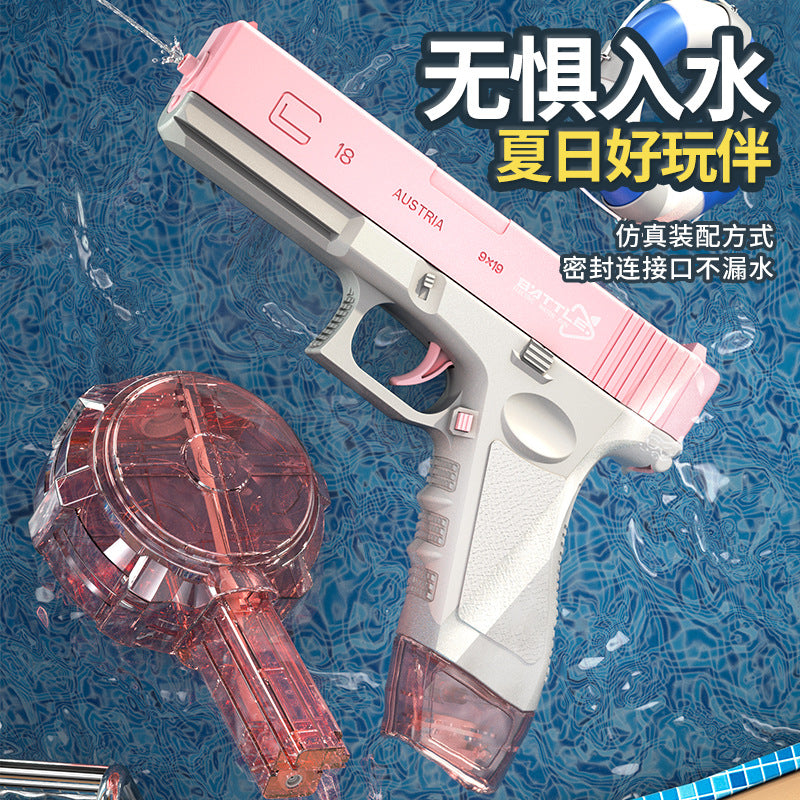 Spot cross-border explosive Glock electric burst water gun toy children wholesale bared water gun summer water pistol