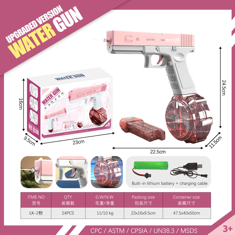 Spot cross-border explosive Glock electric burst water gun toy children wholesale bared water gun summer water pistol